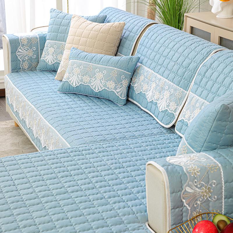 

Подушка для дивана Four Seasons универсальная нескользящая подушка для сиденья скандинавский простой полный комплект чехол для дивана тканевый чехол для спинки полотенце 70*70cm небесно-голубой