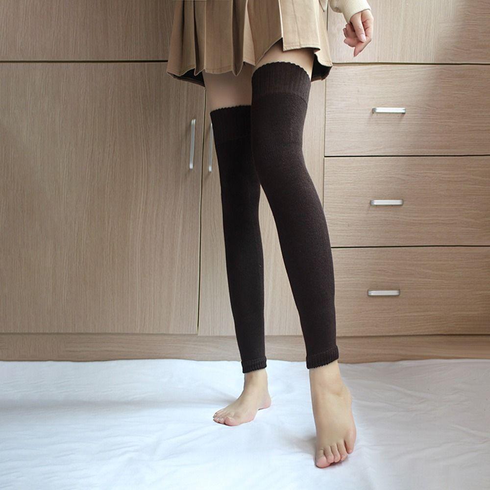 Wool Thickened For Female Women Leg Warmers Over Knee Socks Lolita Arm Sleeves Knitted Foot Cover