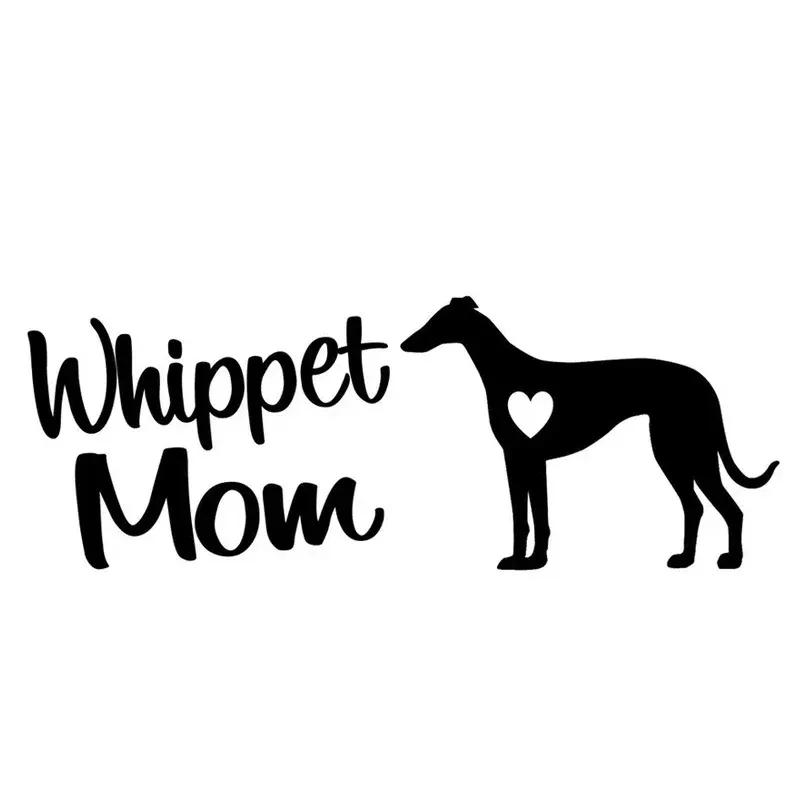 Whippet Mom Dog Die-Cut Vinyl Decal Car Sticker Waterproof Auto Decors on Car Body Bumper Rear Window Laptop Choose Size