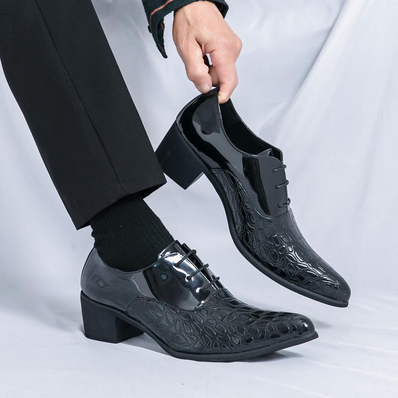 Luxury Brand Pointed Chelsea Shoes Lace Up Luxury Gold Party Men's Formal Shoes High-end Business Casual Shoes for Men's