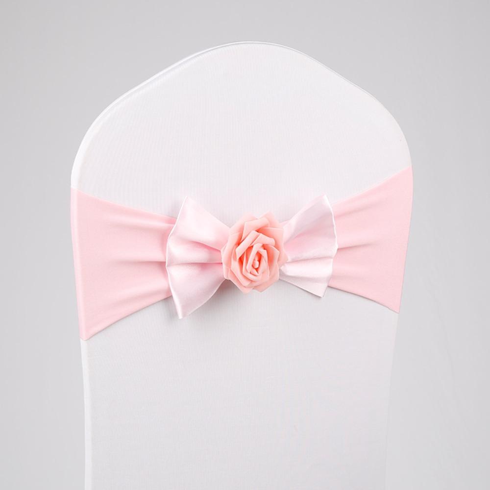 

Polyester Chair Back Bow Decorative Belt High Elasticity Multicolor Chair Sashes Band Decorative Wedding Chair Ribbon розовый