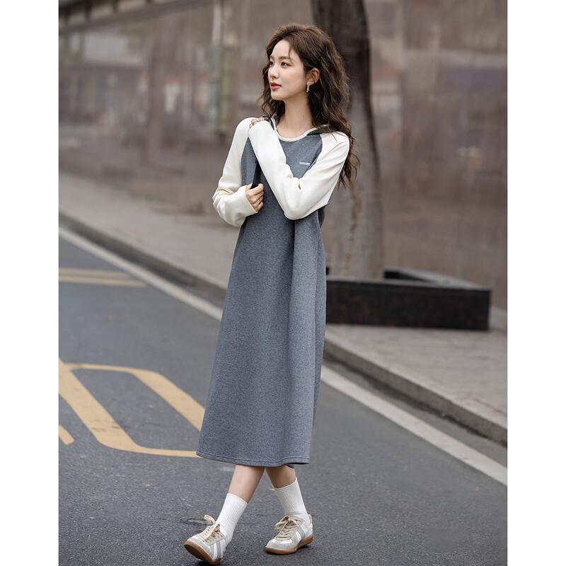 Demana Women's Spring Hooded Embroidered A-Line Dress