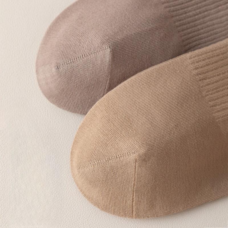 Men's Winter Striped Mid-calf Socks, Boneless Loose Long Socks, Anti-odor and Antibacterial Black Long Socks, Men's Autumn and Winter Socks