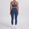 Nude Brushed Cross Back Bra, Casual Sports, Hip Lifting Pants, Fitness Yoga Suit, Two-piece Set