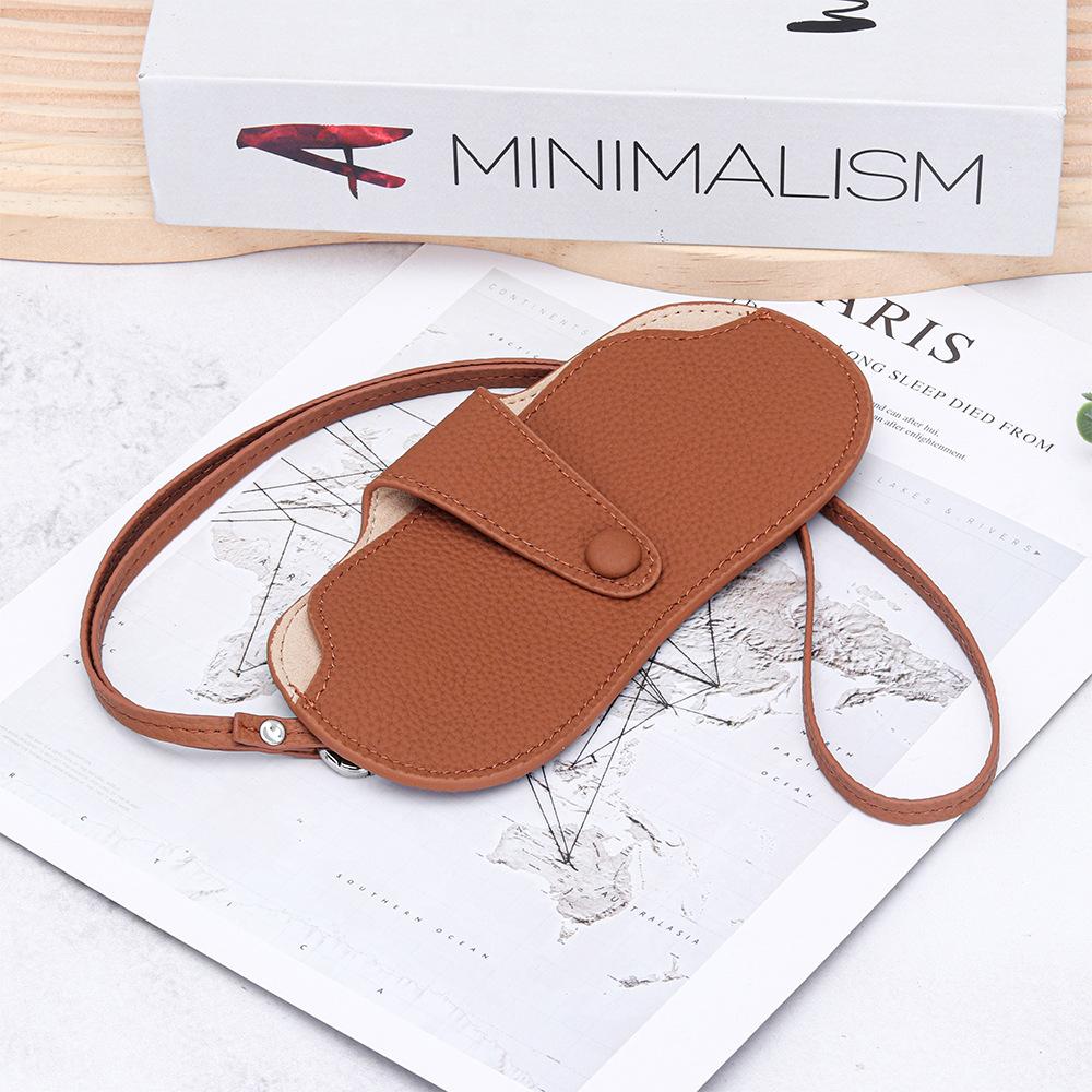 Leather Sunglass Case, Glasses Cases Holder, Portable Soft Leather Sunglasses Bag, Slim Eyeglasses Pouch Men Women with Lanyard