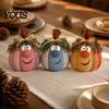 Vintage Fabric Ornaments for Window Display Whimsical Patchwork Pumpkin, Pumpkin Table Decor, Cute Smiling Face Decorative Pumpkins Fireplace