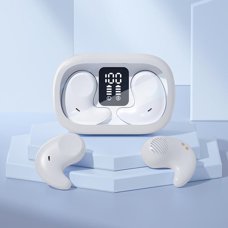 New Sleep Wireless Bluetooth Headphones Transparent Band Digital Display Noise Cancellation Ultra-long Life Ultra-thin Mini Side Sleeping Headphones