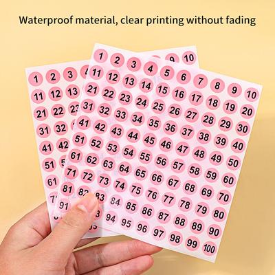 1 Sheets 1-100 Number Sticker Label For Nail Polish Color Gel Varnish Marking Numbering Digital Label Manicure Tool