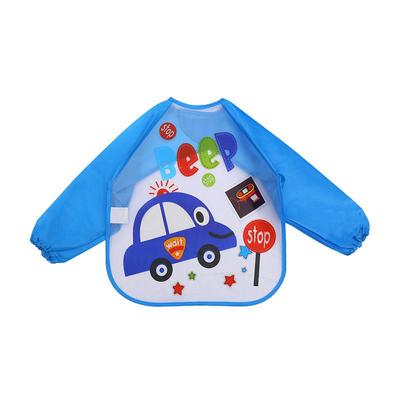 Bavoir d'alimentation pour bébé Style fin Manches longues Vêtements de dessin à enfiler à l'envers Bavoir imperméable