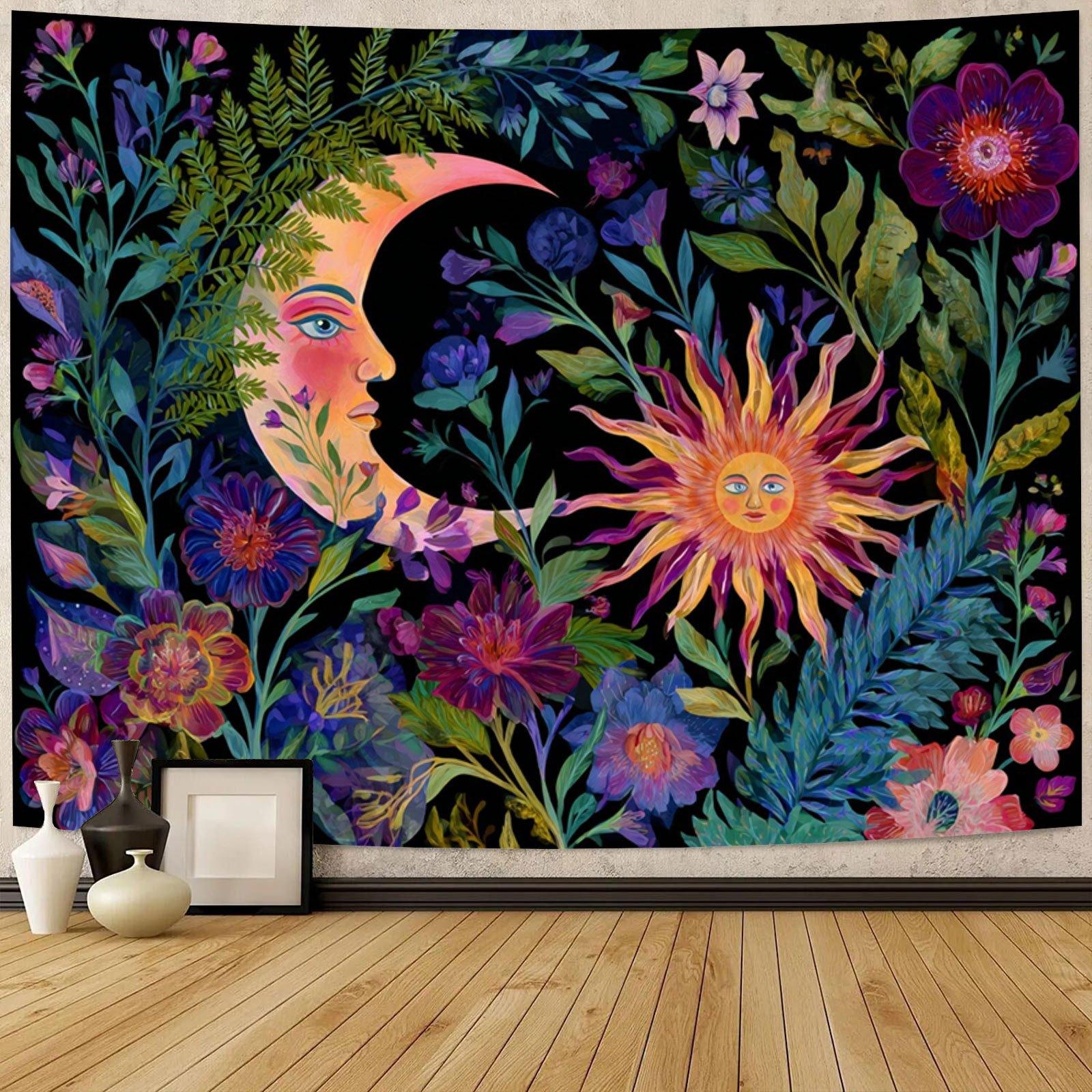

Flower Plant Calendar Digital printing polyester wall hanging tapestry decorative Living room bedrooms Office background gift 74x94cm(29x37in)