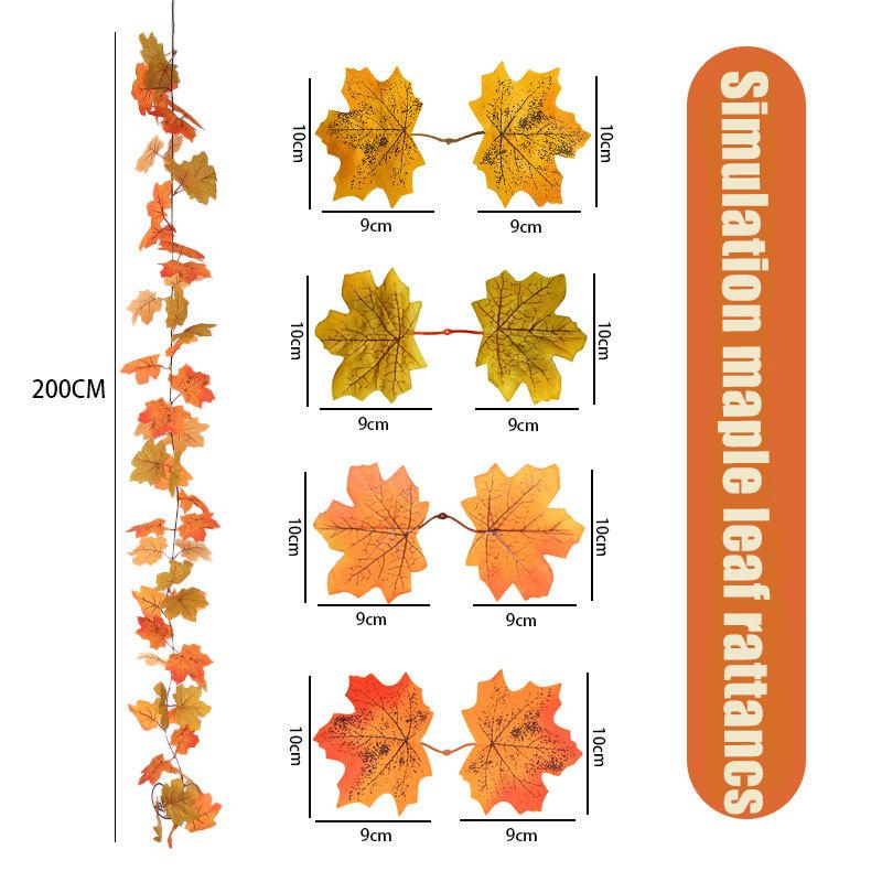 1/3/5PC Artificial Autumn Maple Leaf Decoration Thanksgiving Simulation Maple Leaf Rattan Home Party Decor Autumn Decor Leaves
