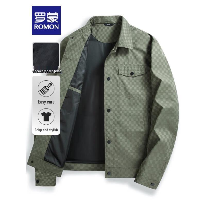 

ROMON Men s Chessboard Lapel Workwear Jacket 185