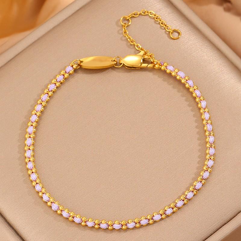 Korean Fashion Titanium Steel Diamond Inlaid Women's Luxury Bracelet