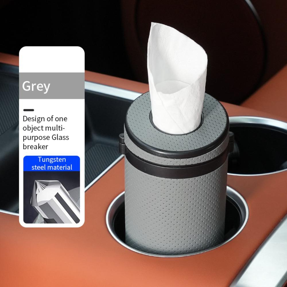 Durable Round Car Tissue Box Portable Multifunction Paper Storage Box Safety Broken Window Tissue Cup Universal