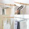 5 In 1 Multifunction Pant Rack Towel Shelves Closet Organizer Stainless Steel Wardrobe Adjustable Magic Trouser Hangers