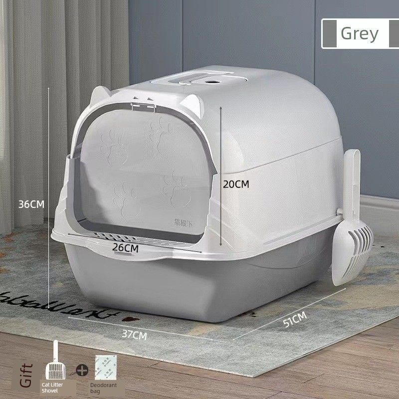 

Туалет для кошек полностью закрытый очень большой анти-песок дезодорант анти-разбрызгивание верхний вход очень большой кошка товары для домашних животных Oversized splicing type [easy to leak sand]]