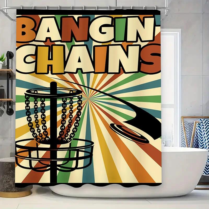 

Vintage-Inspired Shower Curtain With Eye-Catching Chains Design Perfect For Bathroom Decor W60H190(CM)-1 Pcs