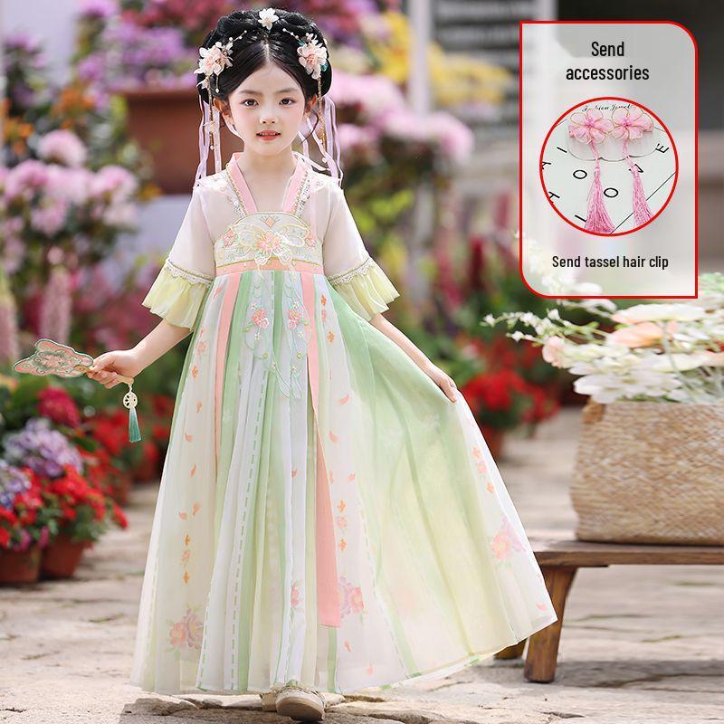 2026 New Hanfu Style Princess Dress: Ancient Chinese Fairy-Inspired Birthday Outfit for Girls 110