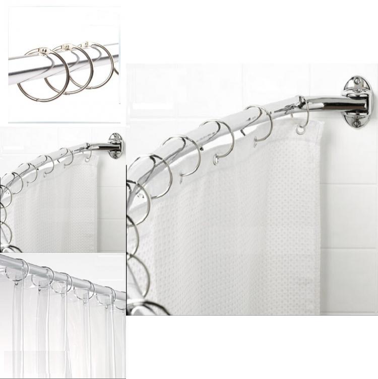 Modern Minimalist Metal Shower Curtain Hook Rings With Open Ends For Bathroom Decor