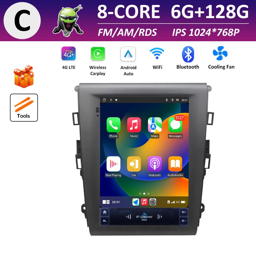 For Ford Mondeo Fusion MK5 2013 2014 2015 2016 - 2018 IPS Touch Screen Android Smart System DSP Stereo Car Multimedia Player 4G