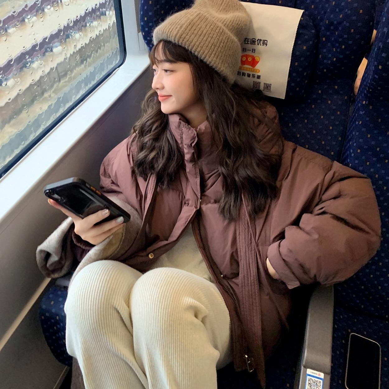 

Свободные однотонные утепленные парки с капюшоном, зимние ветрозащитные пальто с хлопковой подкладкой, элегантная короткая куртка с длинным рукавом для корейских женщин L