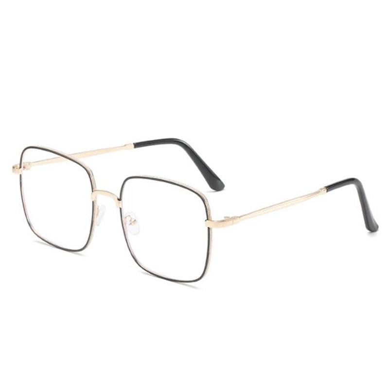 

Big Size Square Myopia Glasses for Women Men Eyeglasses Metal Frame Prescription Eyewear 0~-6.0 Diopter myopia -2.5