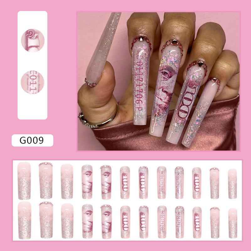 Europe and the United States cool flash hot girls ins feng shui pipe nail Internet celebrity explosion new year fortune must make a fortune nail film