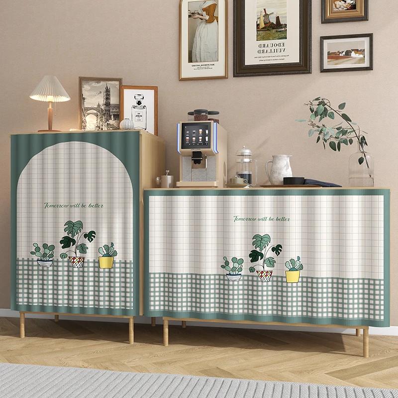 Self-adhesive Cabinet Curtain Dustproof Half-Curtain Kitchen Short Curtains Furniture Dustproof Short Curtains Home Shelf Cover
