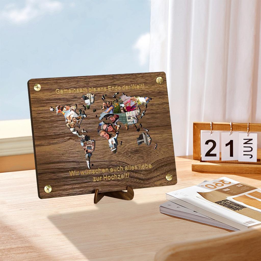 Peníze Dárek Cestování ,Peníze Dárek Vyrobený ze Dřeva se Stojanem,Cestovní Peněžní Dárek,Mapa Světa Sváteční Dárek,Cestovní Fond Sváteční Fond Dekorace