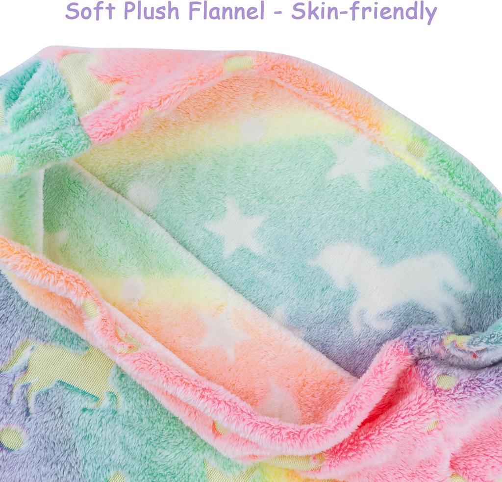 New Night Glow Mermaid Tail Blanket Soft Flannel Wearable Cute Blankets Gifts for Girls All Seasons Beautiful Rainbow Blanket