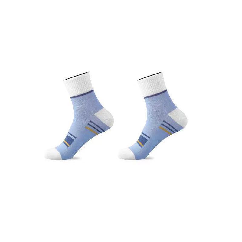 Zhuji Men's Deodorant Sweat-Absorbent High-Elastic Sports Socks - Trendy, Anti-Pilling, All-Season Mid-Tube Design.