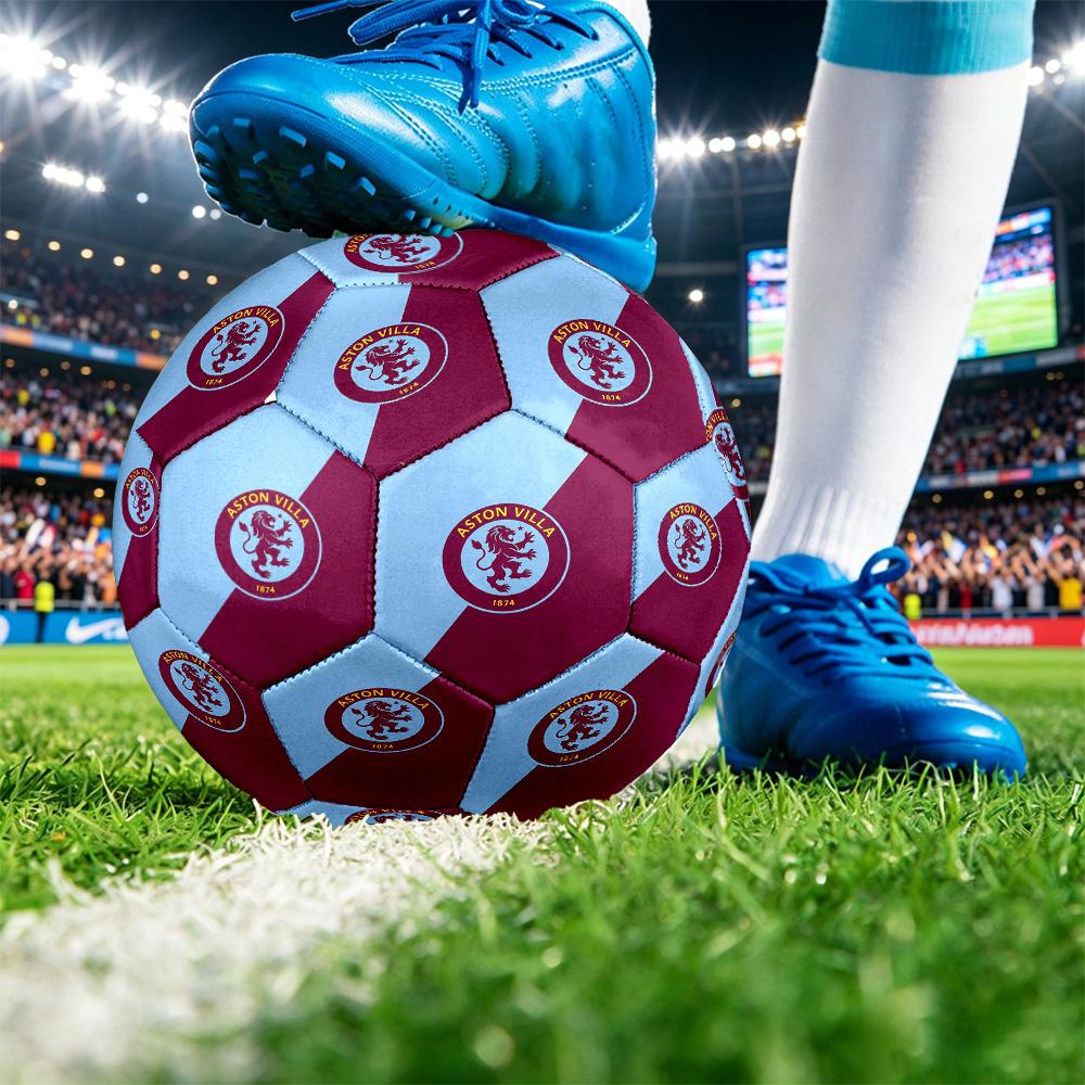 Aston Villa FootballPrinted Size 5 Soccer Ball, Anti Slip Adult Match Football Souvenir for Football Fans