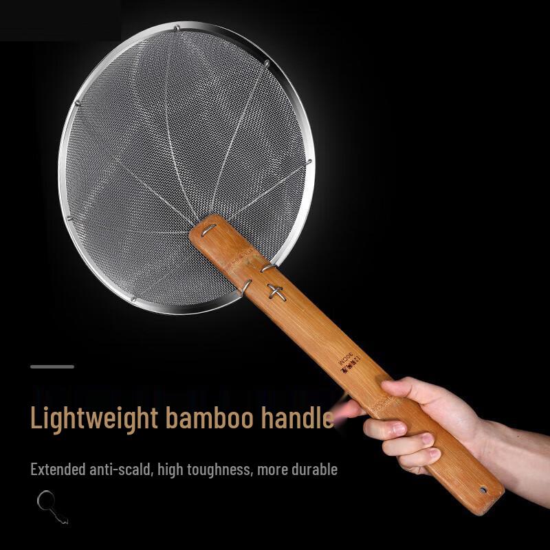 

JingJingRS Bamboo Handle Stainless Steel Noodle Strainer