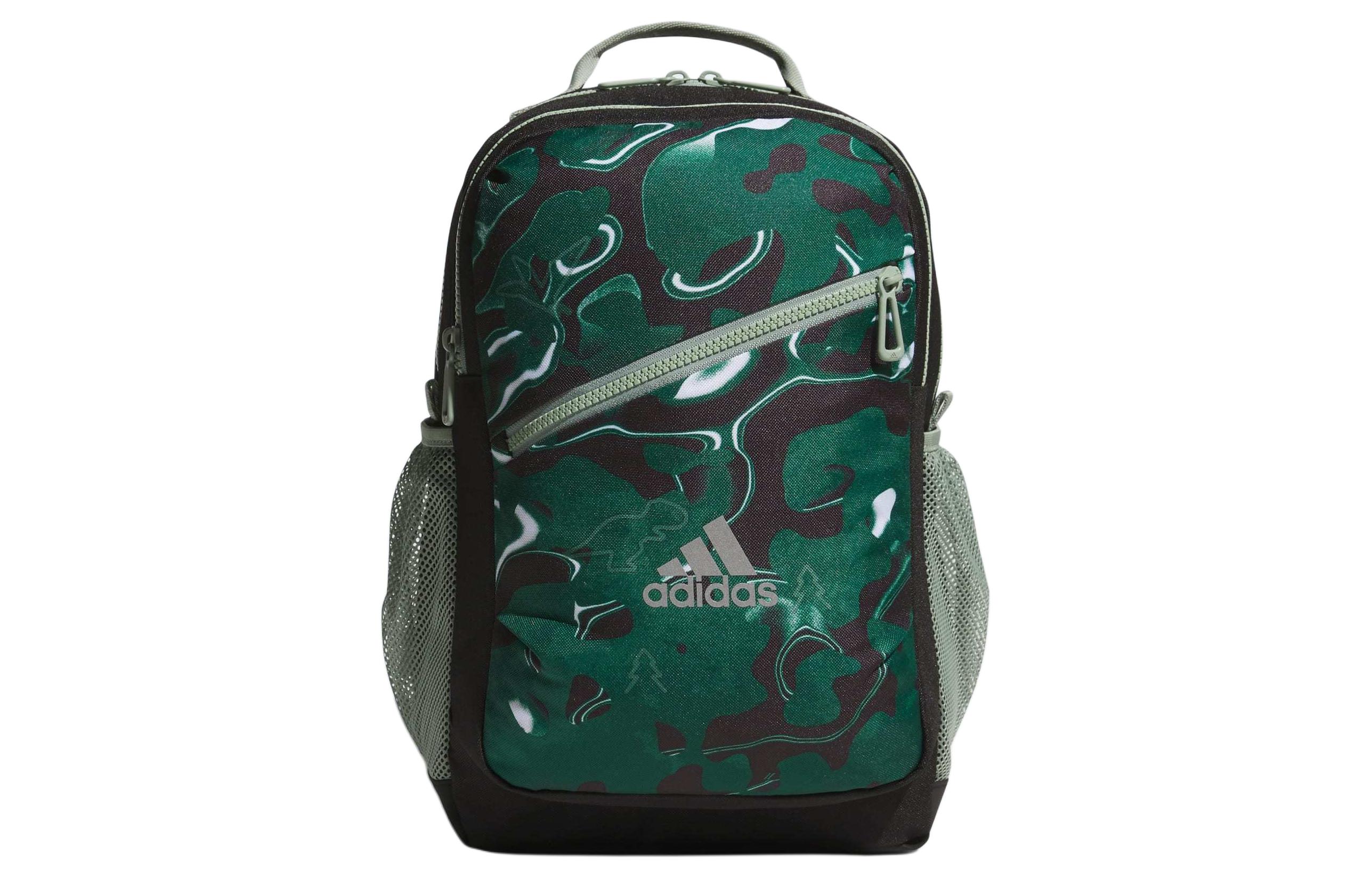 Adidas Recycled Polyester Plain Weave Fabric Backpack Regular Men s Silver Green IK4844