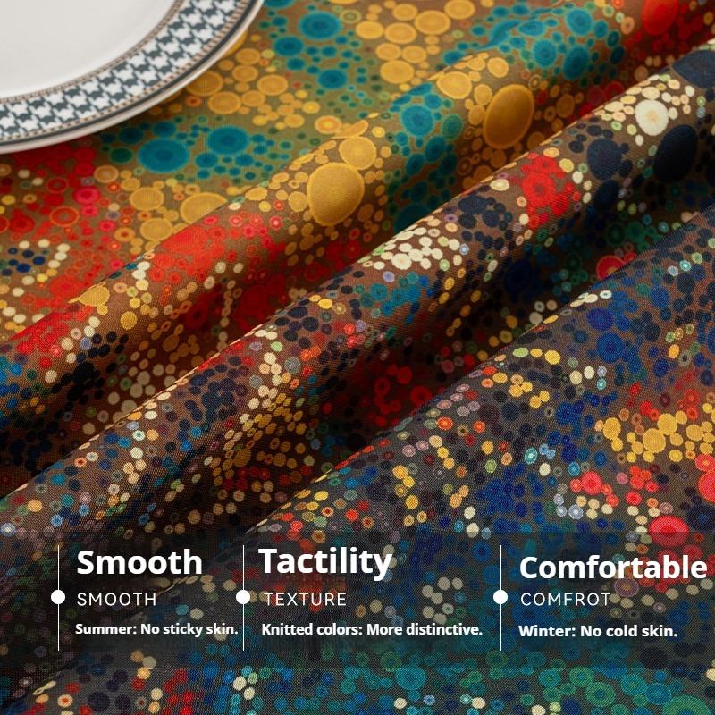Colorful Tassel Tablecloth Printed Dustproof Tablecloth Waterproof Household Rectangular Coffee Table Cover