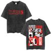 Washed Vintage Anime Haikyuu Kuroo Tetsurou T-shirt Men Women Retro Manga Oversized T Shirts Men's High Quality Cotton T-shirts