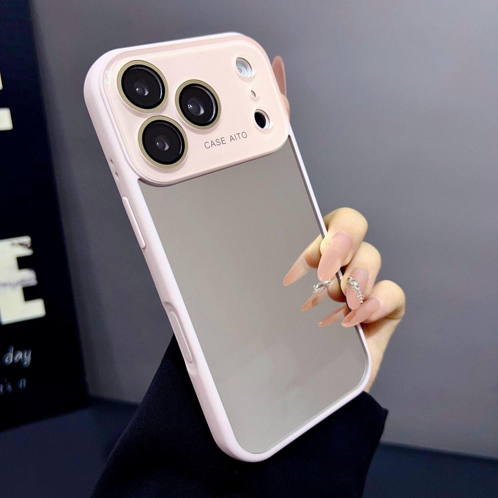 Creative iPhone 17 Pro Max Case with Makeup Mirror and Full Coverage for Apple 16/15