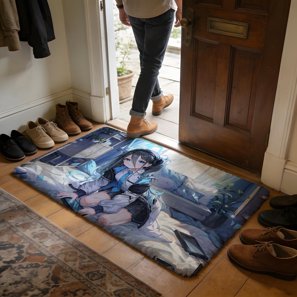 AAzur Lane Floor Mat Soft Flannel Absorbent Mat Non-Slip Rug Home Bedroom Bathroom