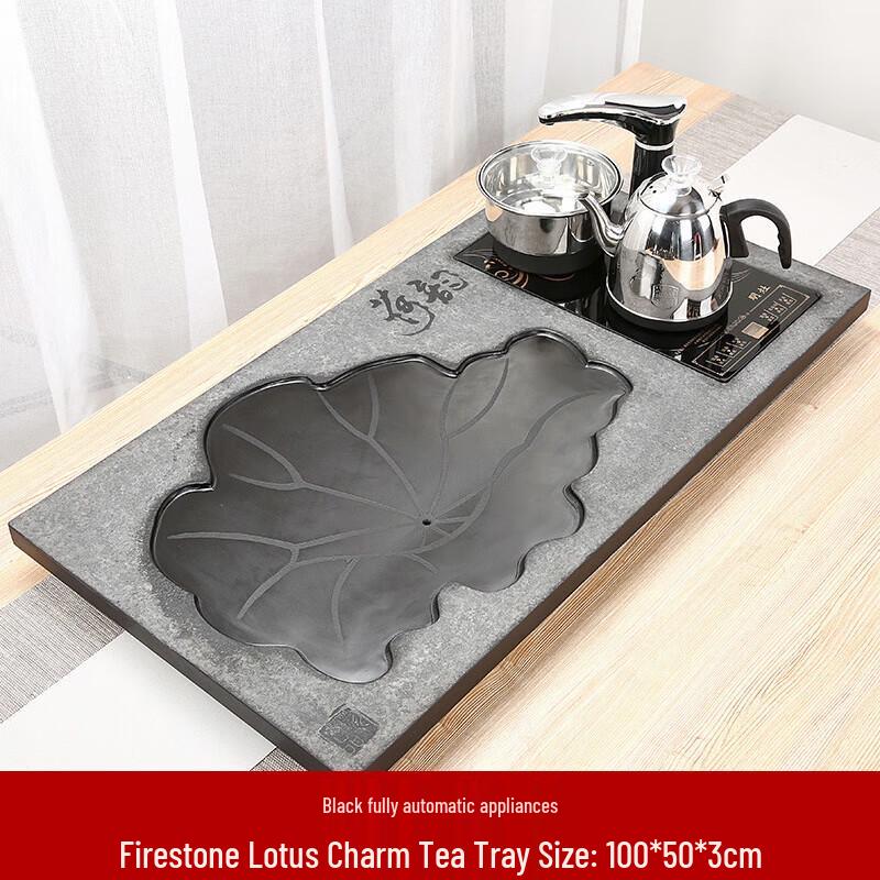 Chaxun Black Gold Stone Draining Tea Tray Set