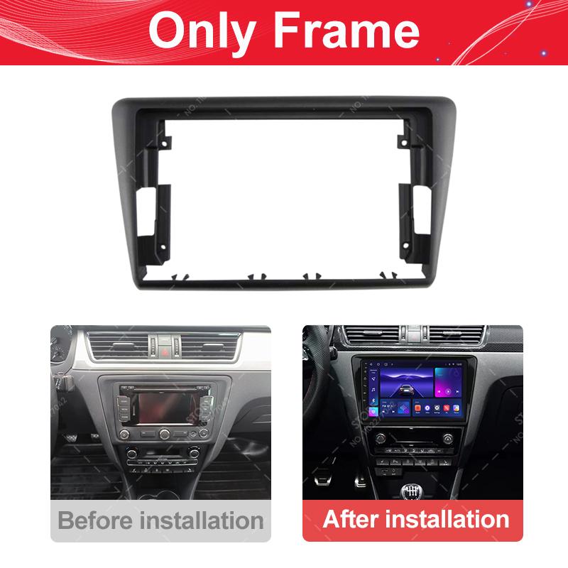 For Skoda Rapid Spaceback 2013-2019 Fascia Radio Dvd Stereo Cd Panel Dash Mounting Installation Trim Kit Face Frame Bezel with W