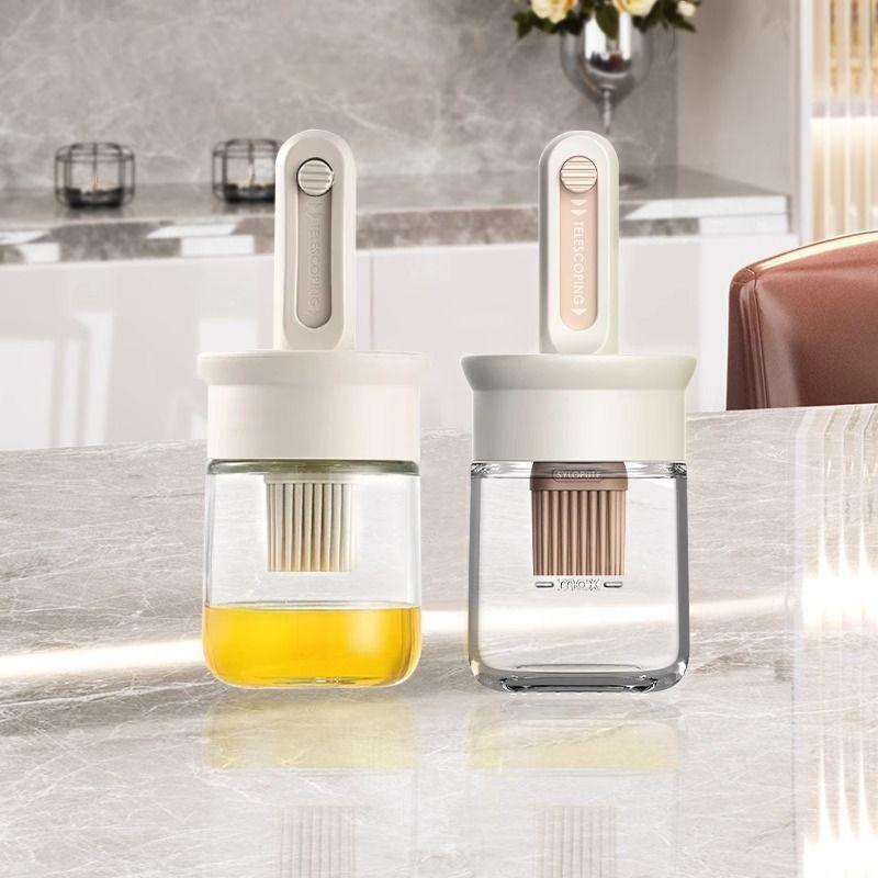 GIANXI Food Grade Baking BBQ Brush Oil Brush Oil Bottle One Glass Household Heat Resistant Kitchen Silicone Brush BBQ Tools