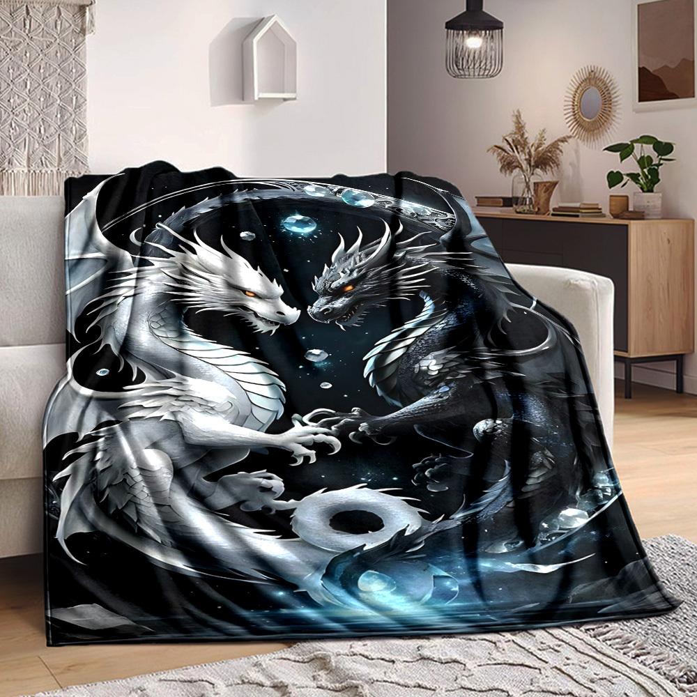 

1pc Mythical Dragons Blanket - Perfect Gift for Birthdays, Christmas & Halloween- Soft, Warm & Versatile yy250909114 75x90cm