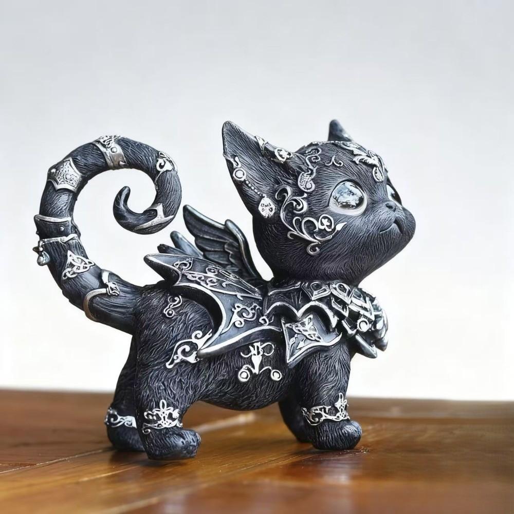 Mysterious Black Kitten Mysterious Black Cat Statue Cat Action Figure  Kids Toy
