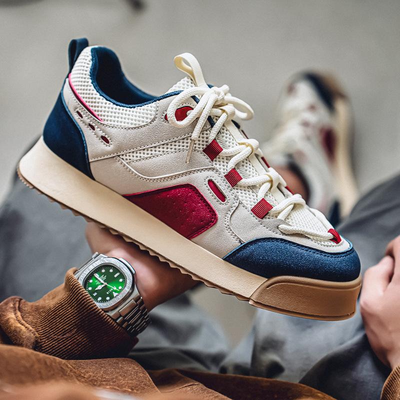 Fashion Men's Breathable Skate Shoes Soft Sole Comfortable Sneakers Lightweight Student Casual FootwearTrendy Street Style Non-Slip