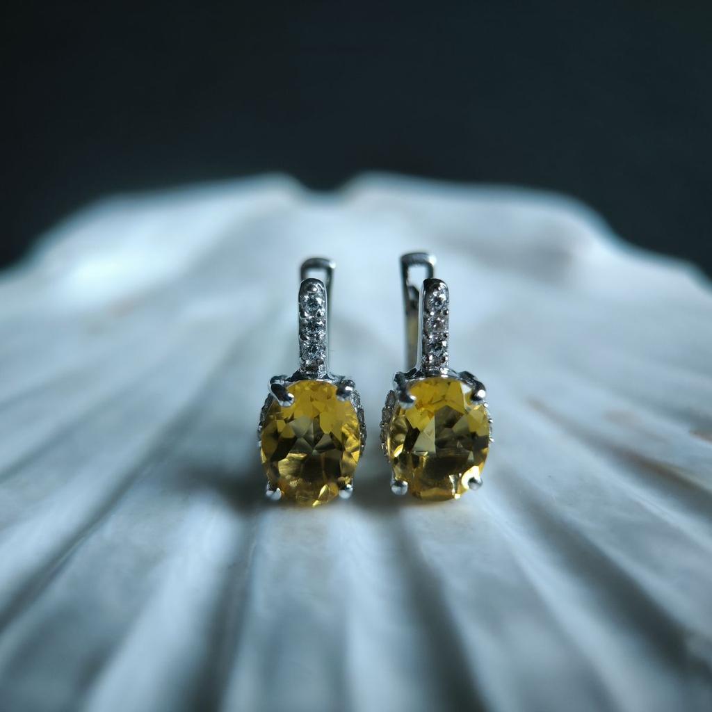 Silver Earrings with Nano Citrine (2189961)