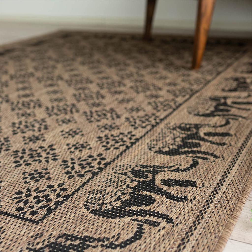 sayang sayan Asian Animal Pattern Rug Capri 200x200 2 Tatami Light Brown Plain Weave