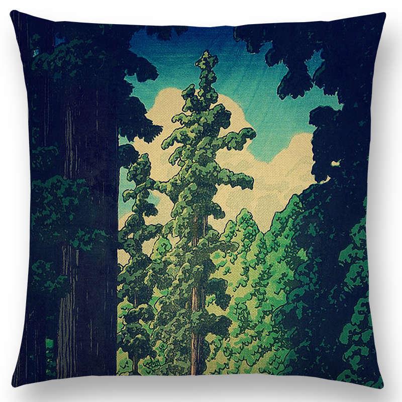 Mount Fuji Spring Pillow Cover Landscape Painting Cushion Cover Four Seasons Nature Scenery Fuji Mountains Sofa Pillow Case