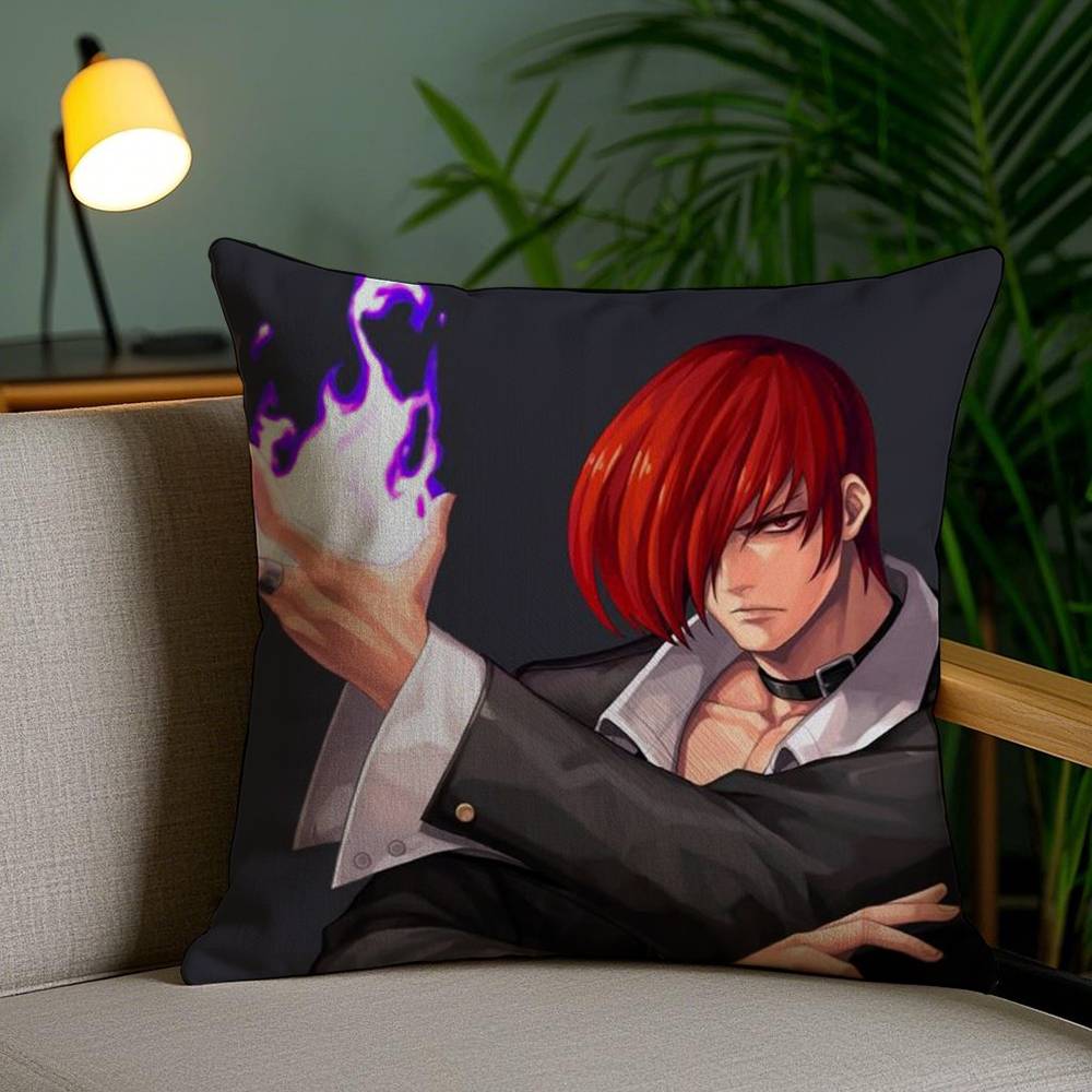 K-KOF The King of F-Fighter Pillow Case Office Sofa Dorm Chair Back Short Plush Double-sided Printing Home  Cushion Cover