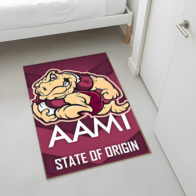 Queensland Maroons (5) Rug Suitable For Living Rooms Bedrooms Computer Rooms Dining Areas And Placement Under Tables And Chairs Also An Ideal Choice F