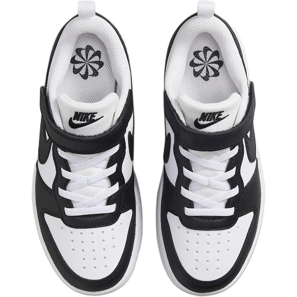 New Nike Court Borough Anti Slip Wear Resistant Low Top Kids' Skateboarding Shoes White Black Kids' DV5457-131